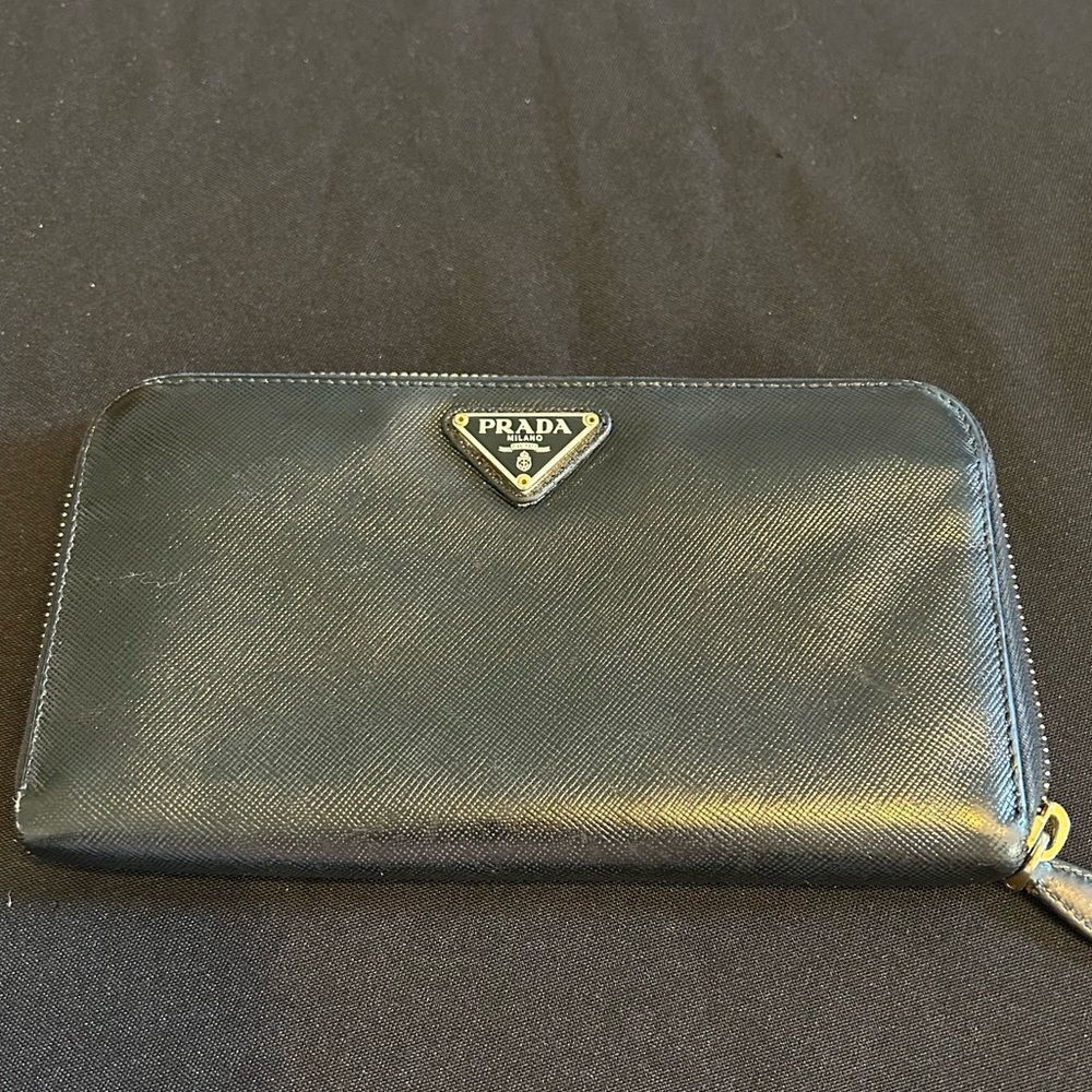 Prada Black Zip Long Wallet Great Condition